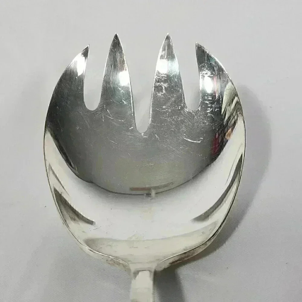 Vintage REED & BARTON 3 Pc Salad Serving Set Silver-plate 8.75‎ Long - Picture 5 of 15